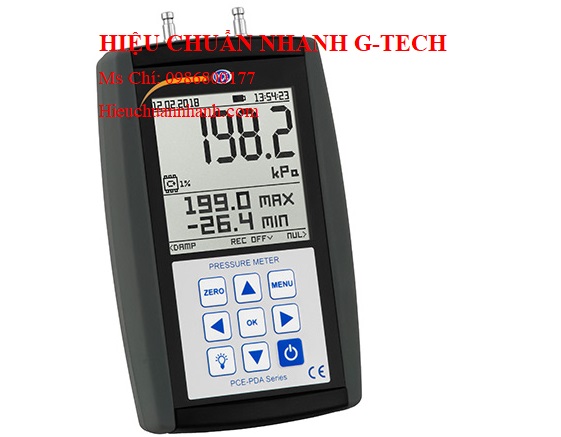 Hiệu chuẩn  máy đo áp suất chênh lệch PCE PDA 10L (± 20 kPa; ± 0.5%).Hiệu chuẩn nhanh G-tech Hiệu chuẩn  máy đo áp suất chênh lệch PCE PDA 10L (± 20 kPa; ± 0.5%).Hiệu chuẩn nhanh G-tech