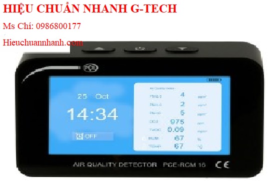 Hiệu chuẩn máy đếm hạt tiểu phân trong không khí PCE RCM 16 (TVOC/PM1, PM 2.5, PM10/CO2/Temp/ Rh).Hiệu chuẩn nhanh G-tech Hiệu chuẩn máy đếm hạt tiểu phân trong không khí PCE RCM 16 (TVOC/PM1, PM 2.5, PM10/CO2/Temp/ Rh).Hiệu chuẩn nhanh G-tech
