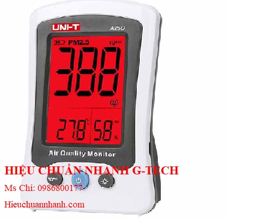 Hiệu chuẩn máy đo nồng độ bụi PM2.5 UNI-T A25D (0~500μg/m³).Hiệu chuẩn nhanh G-tech  Hiệu chuẩn máy đo nồng độ bụi PM2.5 UNI-T A25D (0~500μg/m³).Hiệu chuẩn nhanh G-tech