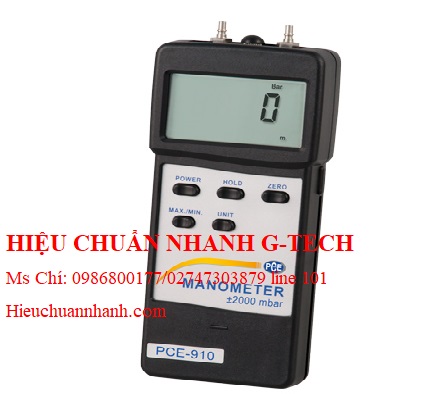Hiệu chuẩn máy đo áp suất chênh lệch PCE 910 (±1~2000 mbar).Hiệu chuẩn nhanh G-tech Hiệu chuẩn máy đo áp suất chênh lệch PCE 910 (±1~2000 mbar).Hiệu chuẩn nhanh G-tech