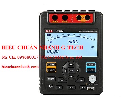 Hiệu chuẩn máy đo điện trở cách điện UNI-T UT512A (2500V,100GΩ). Hiệu chuẩn nhanh G-tech Hiệu chuẩn máy đo điện trở cách điện UNI-T UT512A (2500V,100GΩ). Hiệu chuẩn nhanh G-tech
