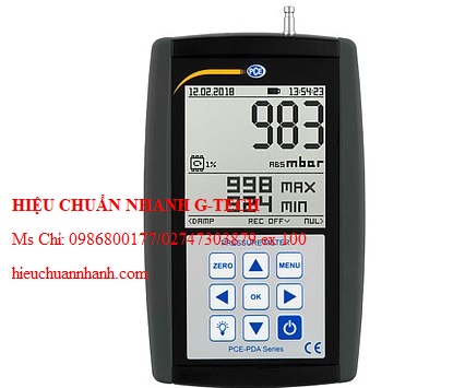 Hiệu chuẩn máy đo áp suất PCE PDA A100L (0~200 kPa, < ± 0.5%). Hiệu chuẩn nhanh G-tech Hiệu chuẩn máy đo áp suất PCE PDA A100L (0~200 kPa, < ± 0.5%). Hiệu chuẩn nhanh G-tech