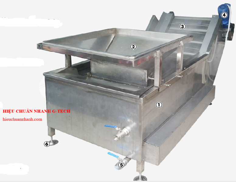 Hiệu chuẩn máy chần băng tải công nghiệp 500L, chần rau củ, chần trái cây. Hiệu chuẩn nhanh, uy tín, chất lượng G-tech tại Bình Dương