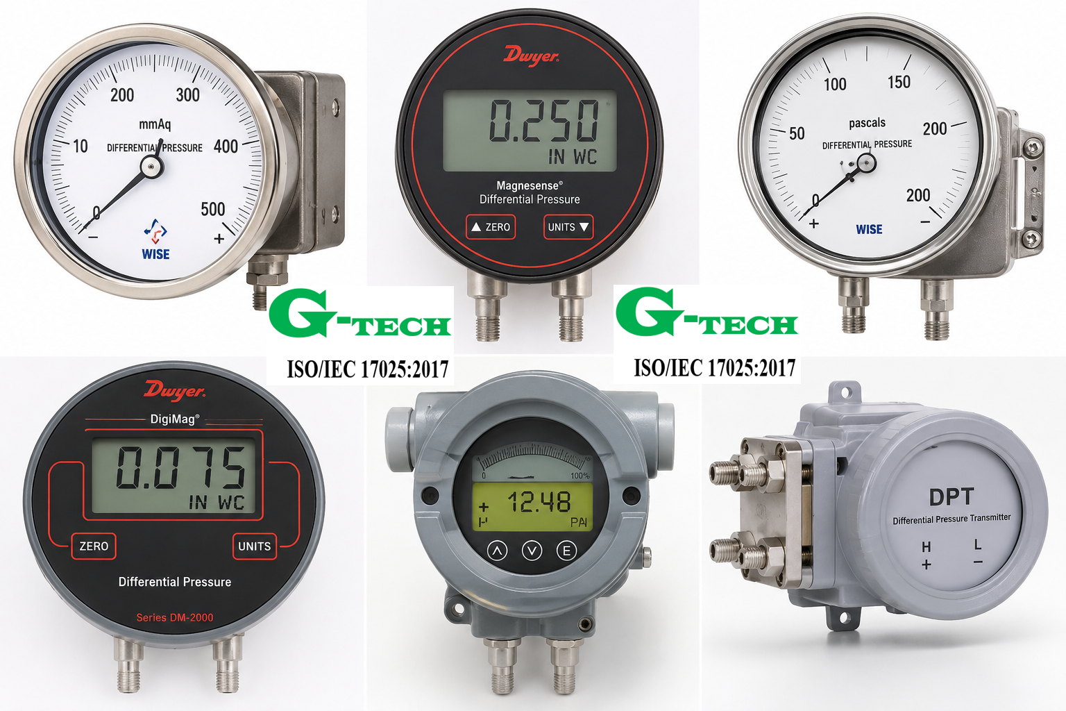 Hiệu chuẩn Phương tiện đo chênh áp (Differential Pressure Gauges). Dịch vụ hiệu chuẩn nhanh G-tech.