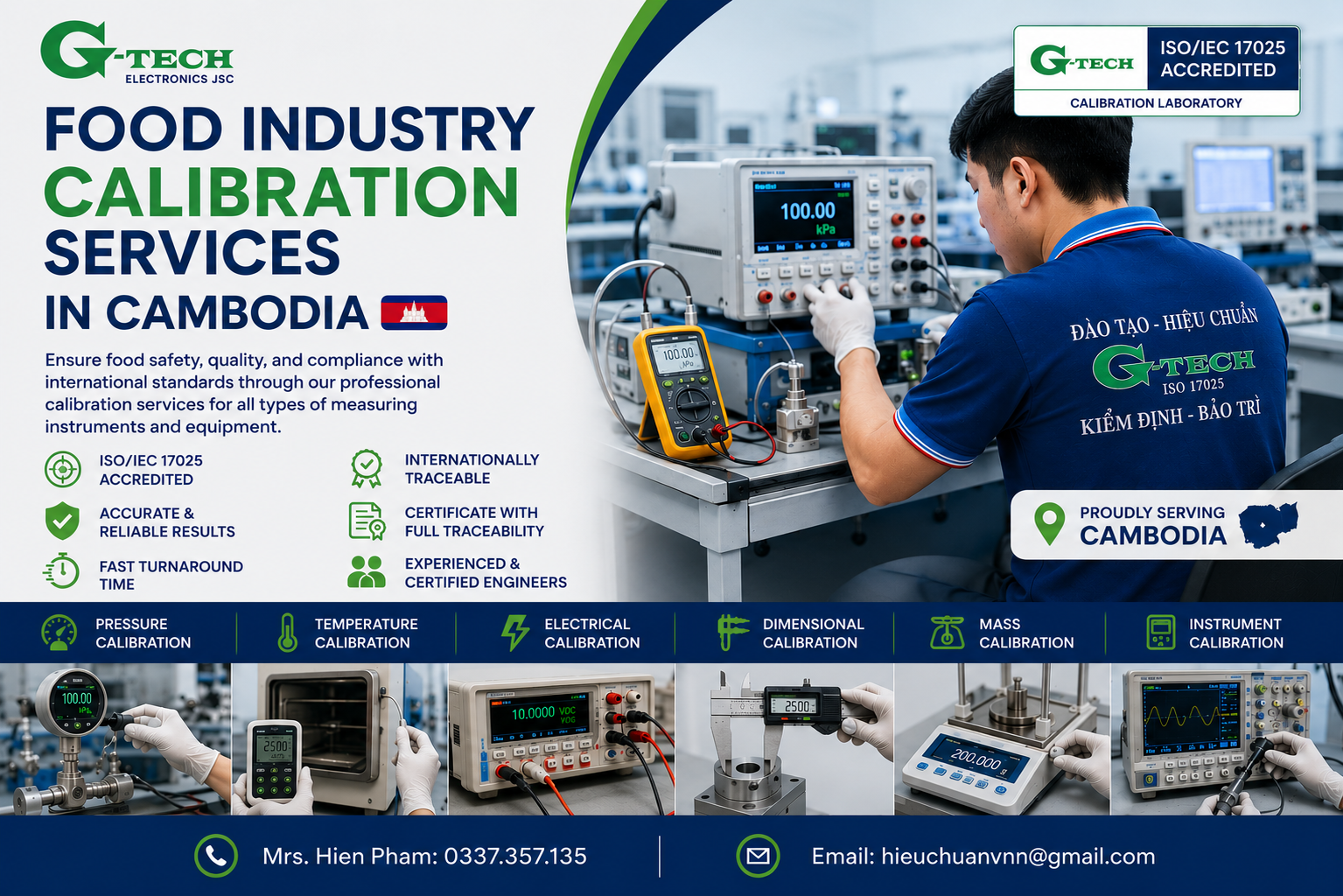 Food Industry Calibration Services in Cambodia.