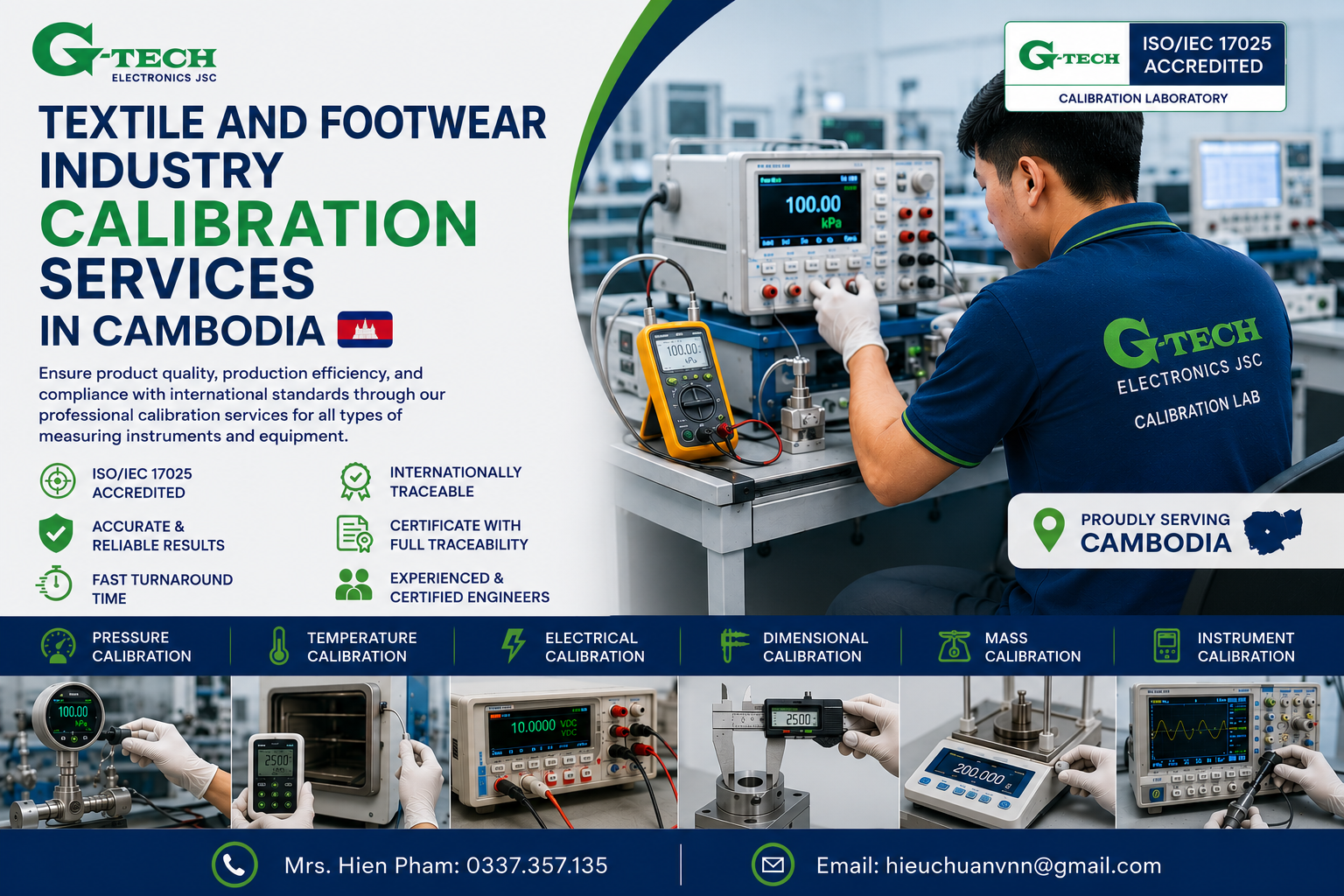 Textile and Footwear Industry Calibration Services in Cambodia.