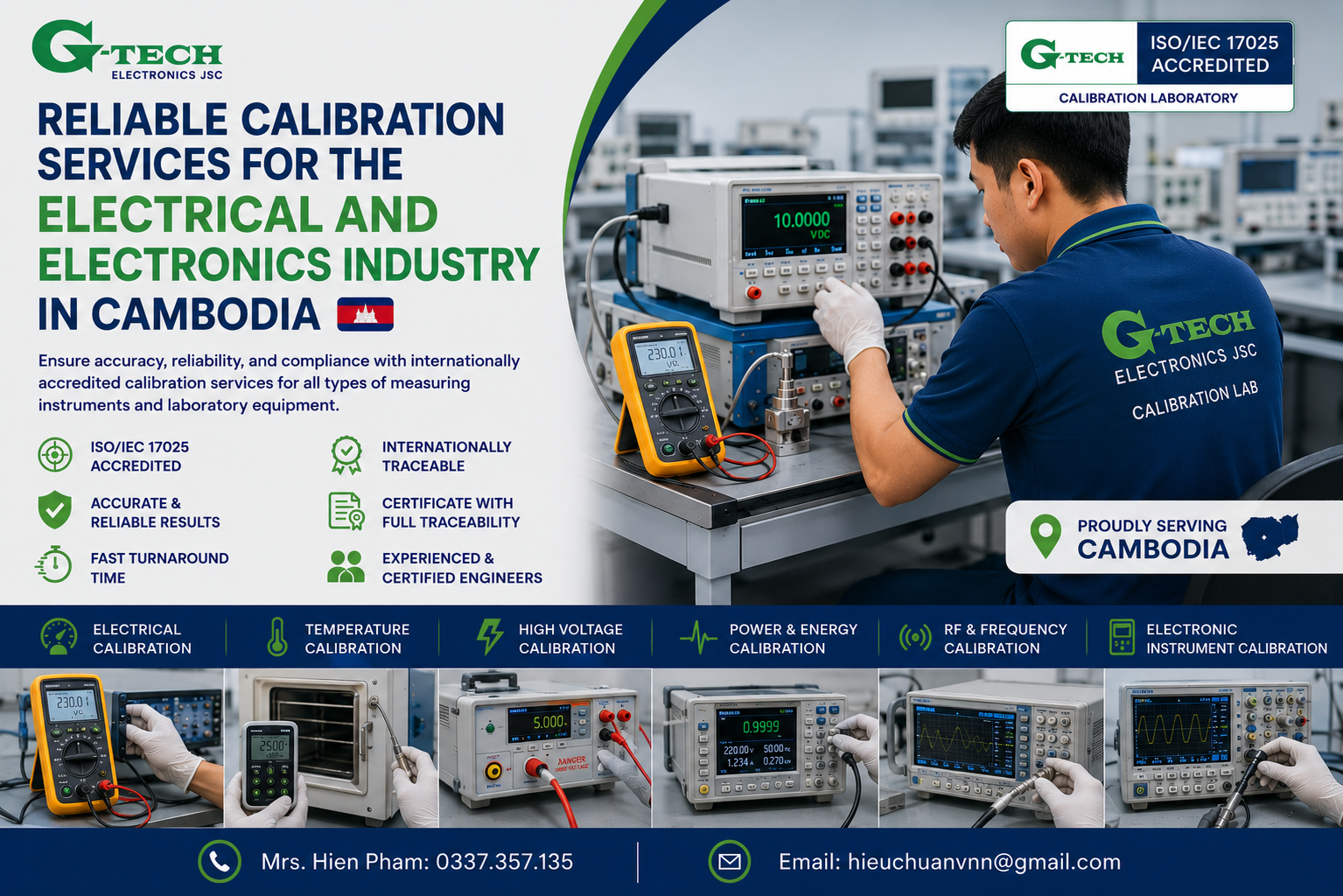 Reliable Calibration Services for the Electrical and Electronics Industry in Cambodia.