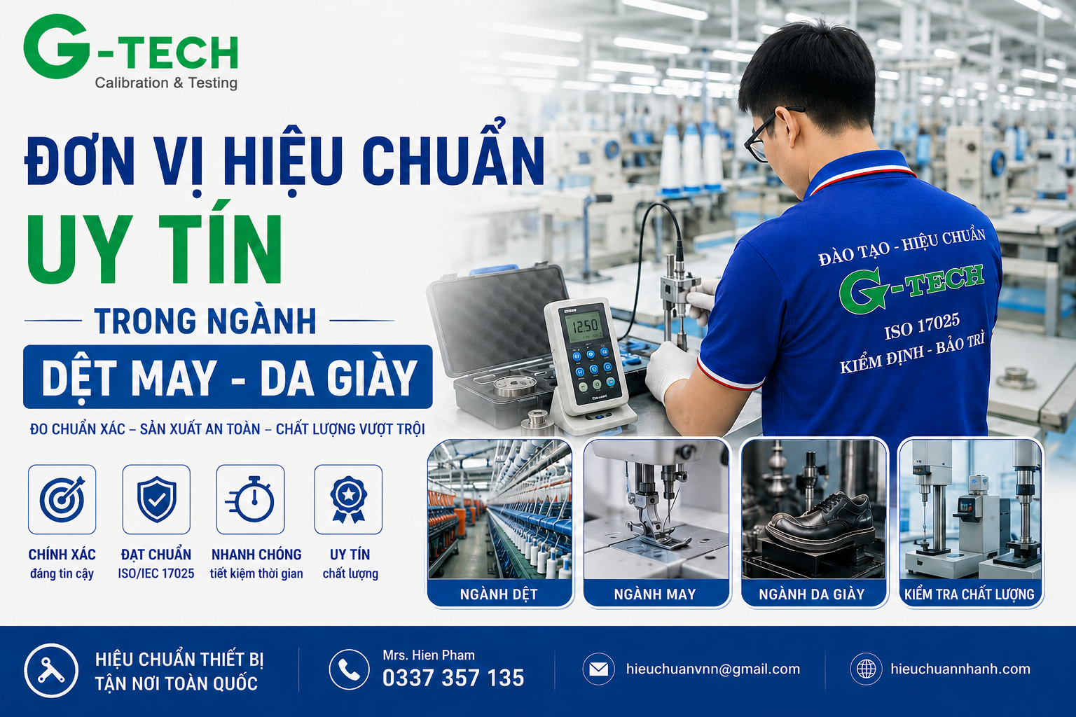 Hiệu Chuẩn Uy Tín Trong Ngành Dệt May - Da Giày Tại Hưng Yên.