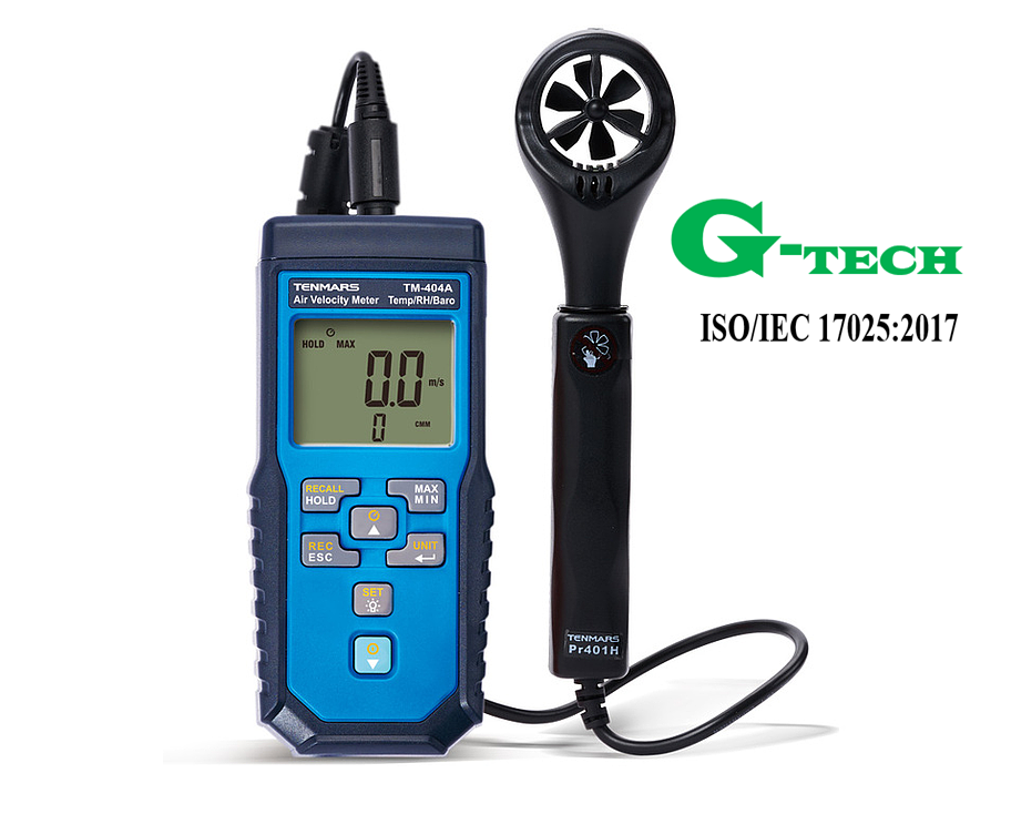 HIỆU CHUẨN MÁY ĐO TỐC ĐỘ GIÓ, LƯU LƯỢNG, NHIỆT ĐỘ, ĐỘ ẨM TENMARS TM-403A.