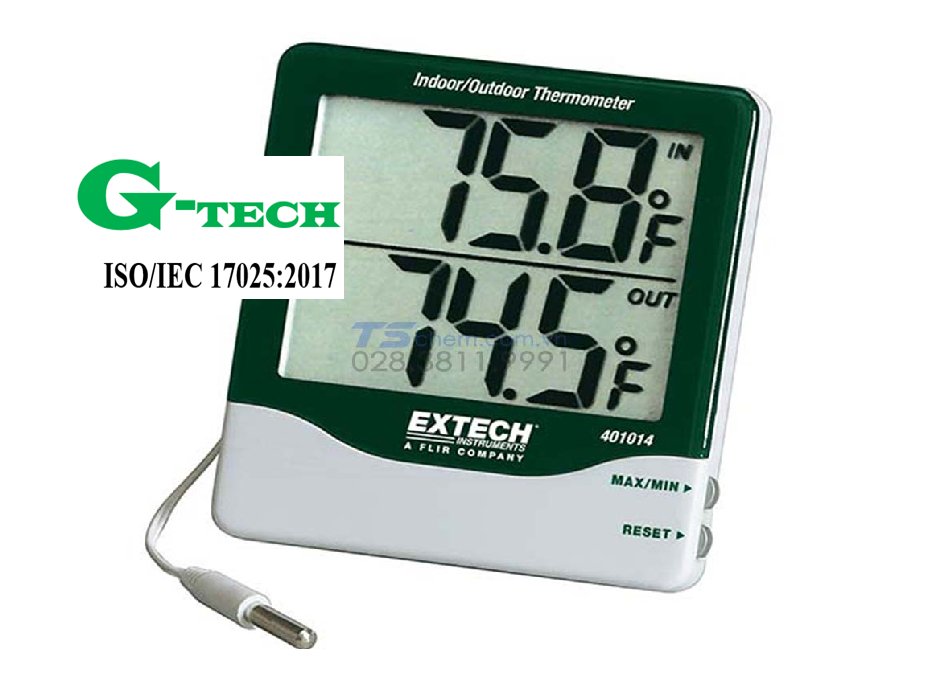 Hiệu chuẩn Máy đo nhiệt độ trong nhà/ngoài trời EXTECH 401014A (10~60°C; ‐50~70°C).